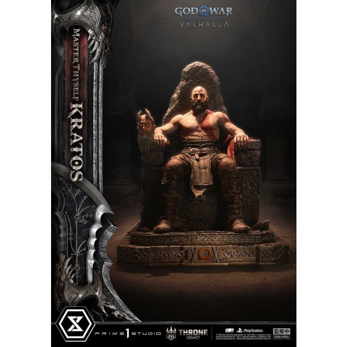 Throne Legacy God of War Series Statue 1/3 Ragnarok Master Thyself Kratos  67 cm